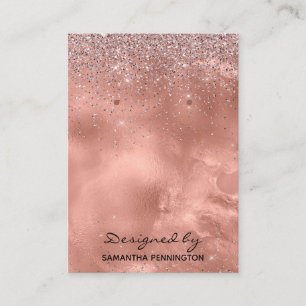 Earring Display Rose Gold Faux Foil & Glitter Business Card