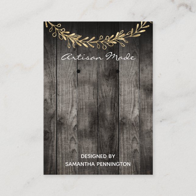 Earring Display Rustic Wood Artisan Product Cards (Front)