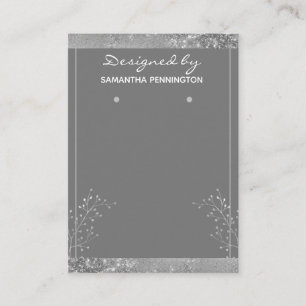 Earring Display Silver Floral Business Card