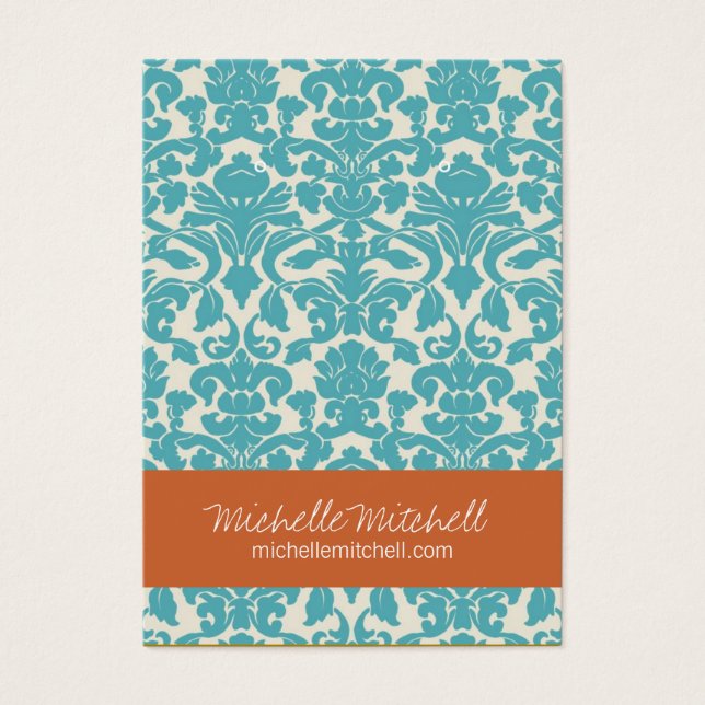 Earring Holder | Business Card | Duo Blue Rust (Front)