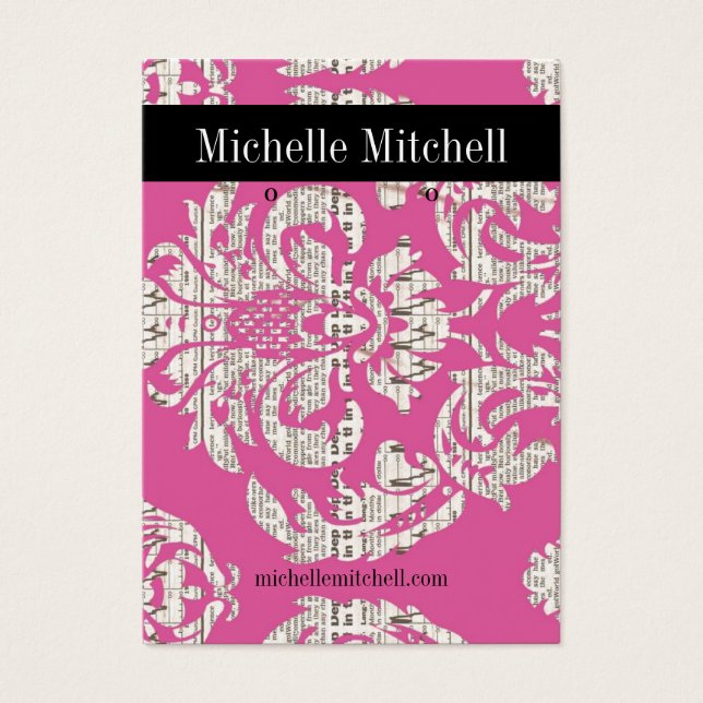 Earring Holder - Business Card Pink (Front)