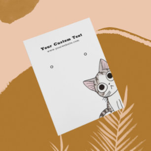 Earring Jewellery Display Card • Cute Kitten Cat