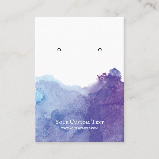 Earring Jewellery Display Card • Pastel Watercolor (Front)