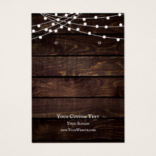 Earring Jewellery Display Card, Rustic Dark Wood