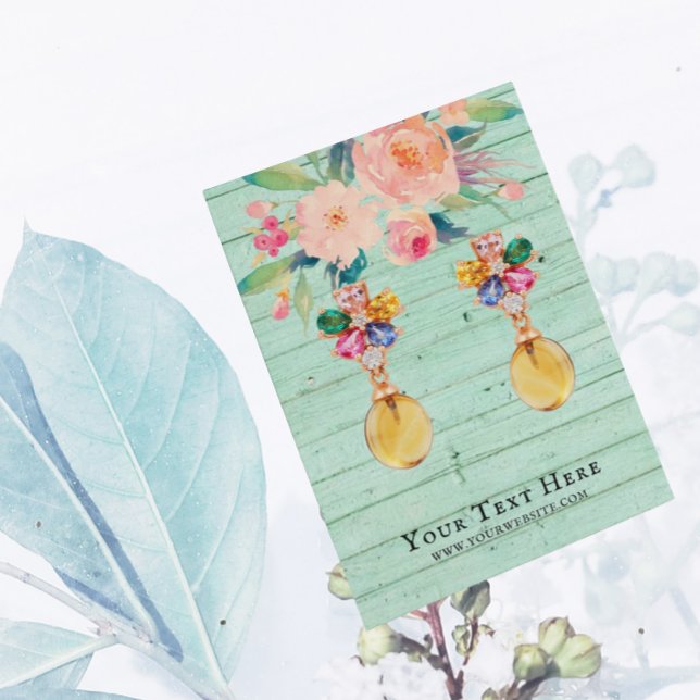 Earring Jewellery Display Card • Rustic Floral (Creator Uploaded)