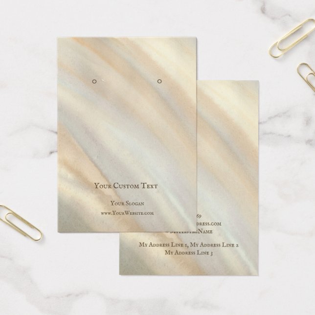 Earring Jewellery Display Card, Sand Watercolor  (Office)