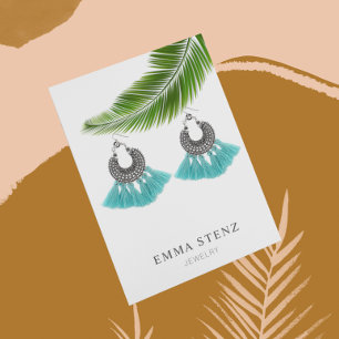 Earring Jewellery Display Card • Tropical Palm Lea
