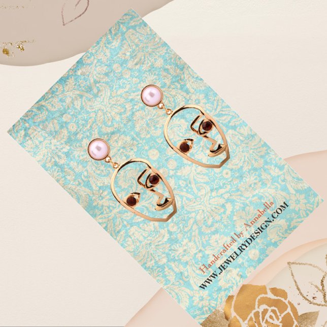 Earring Jewellery Display Card • Vintage Damask (Creator Uploaded)