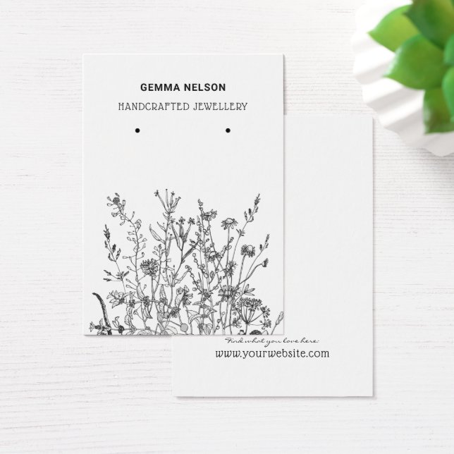 Earring Jewellery Display Card • Wildflowers (Desk)