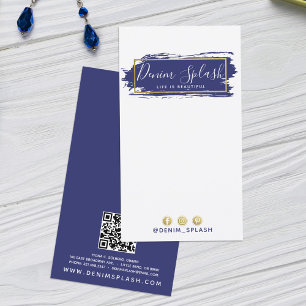 Earring Jewellery Display Navy Blue & Gold Paint Business Card