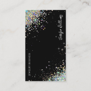 Earring Jewellery Holographic Glitter Black Displa Business Card