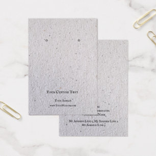 Earring Jewelry Display Card, Recycle Grey paper