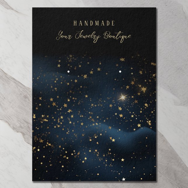 Earring Night Sky Stars Jewellery Display Cards (Front)