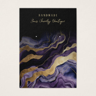 Earring Purple Gold Agate Jewellery Display Cards