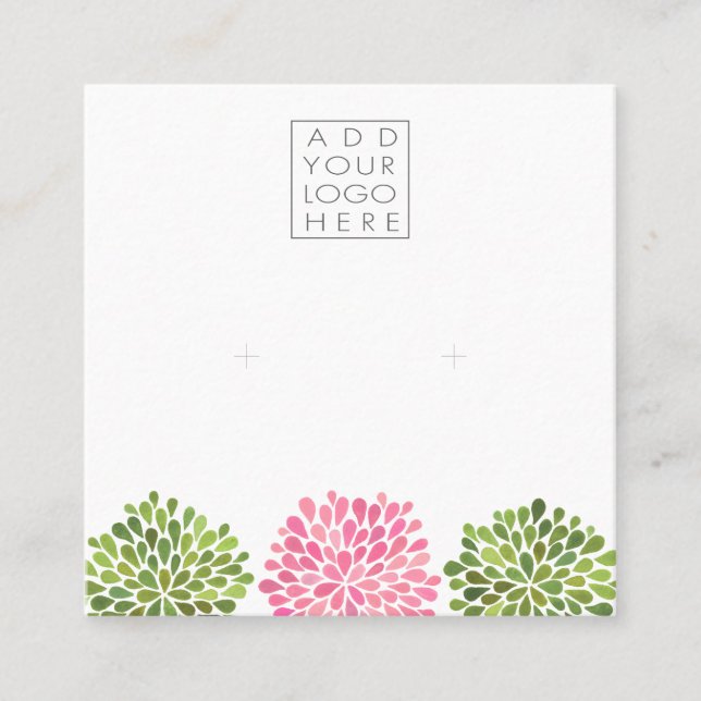 Earrings Backing Cards Add Your Own Logo (Front)