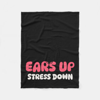 Ears Up Stress Down Sticker Fleece Blanket