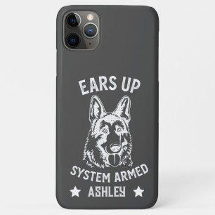Ears Up System Armed German Shepherds Funny Case-Mate iPhone Case