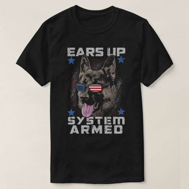 Ears Up System Armed K9  T-Shirt (Design Front)