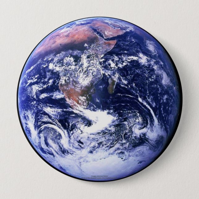Earth 10 Cm Round Badge (Front)