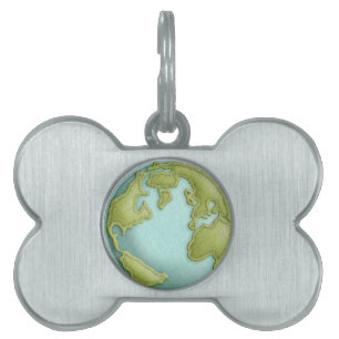 Earth 3D Stitched Pattern Pet Tag