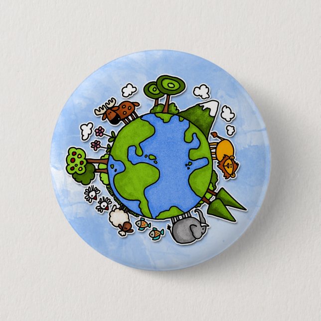 earth 6 cm round badge (Front)