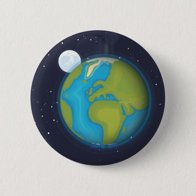 Earth 6 Cm Round Badge (Front)