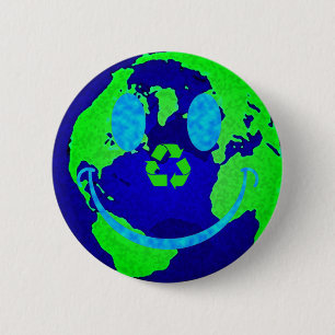 Earth 6 Cm Round Badge