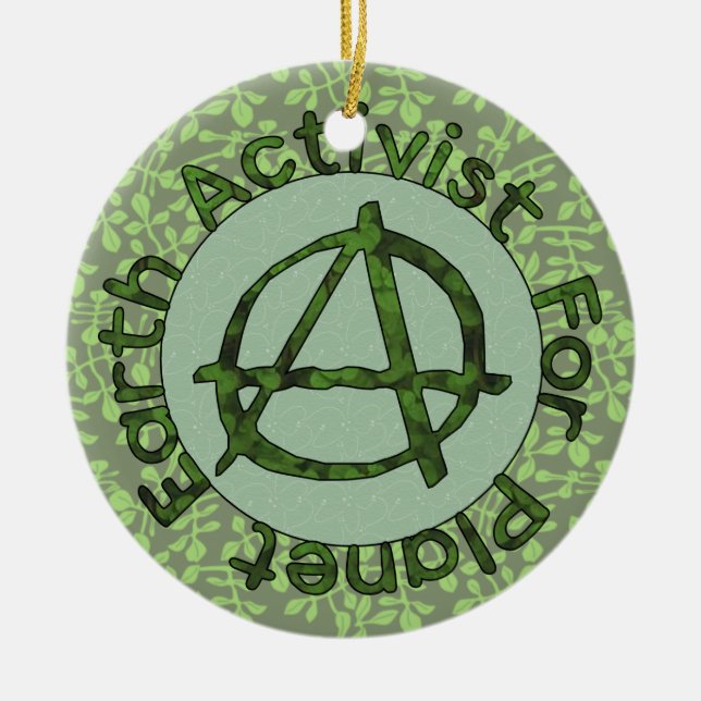 Earth Activist Ceramic Tree Decoration (Front)
