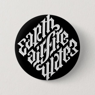 EARTH AIR FIRE & WATER 6 CM ROUND BADGE