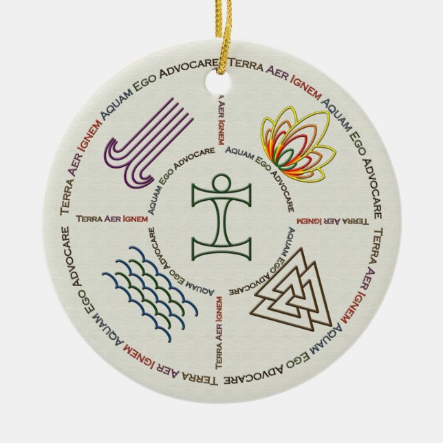 Earth Air Fire Water Ornament (Front)