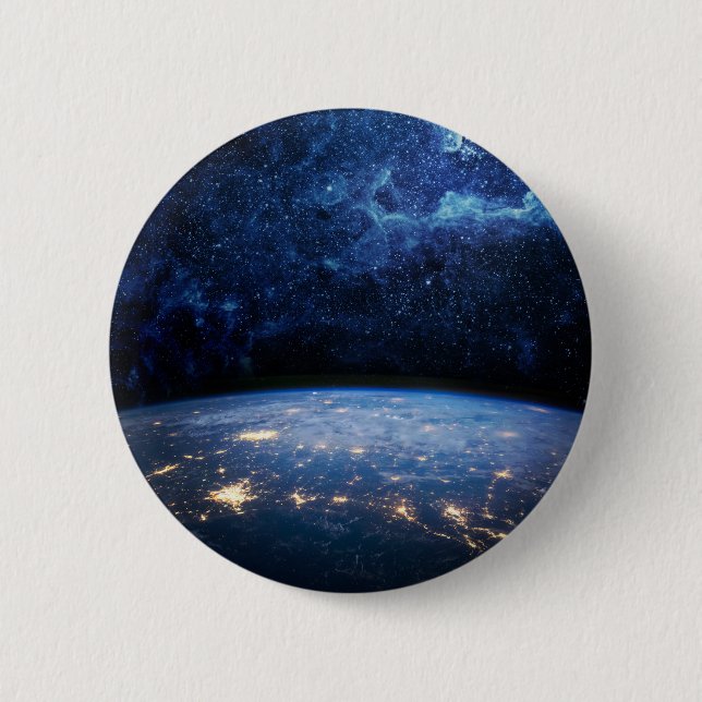 Earth and Galaxy 6 Cm Round Badge (Front)