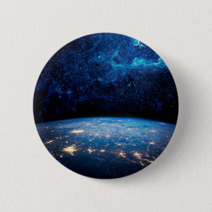 Earth and Galaxy 6 Cm Round Badge