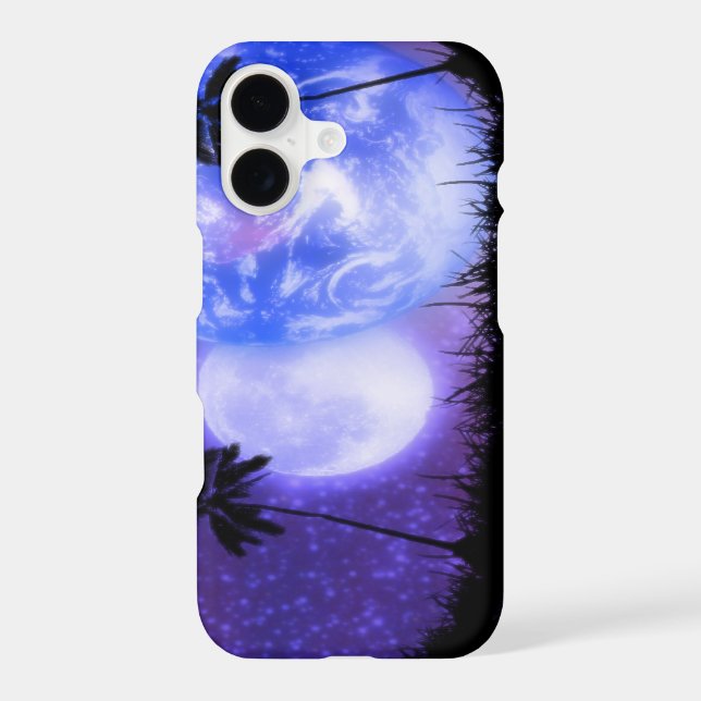 Earth and Moon Celestial  iPhone Case (Back)