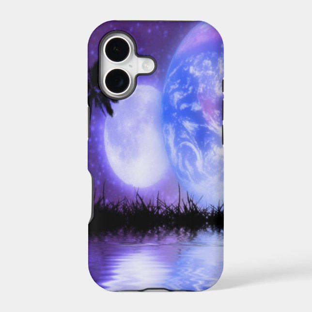Earth and Moon Celestial iPhone Case (Back)