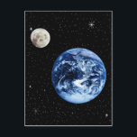 Earth and Moon Postcard<br><div class="desc">Digital art view of the earth and moon.</div>