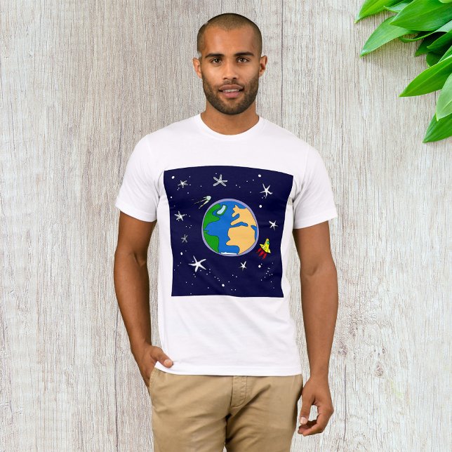 Earth And Satellite Mens T-Shirt (Creator Uploaded)