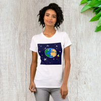Earth And Satellite Womens T-Shirt