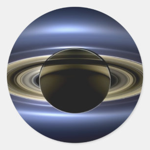 Earth and Saturn Classic Round Sticker