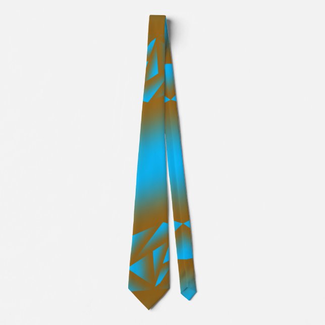 Earth And Sky Ombre Geometric Abstract Art Tie (Front)