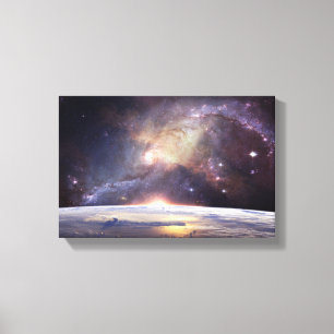 earth and space wrapped canvas