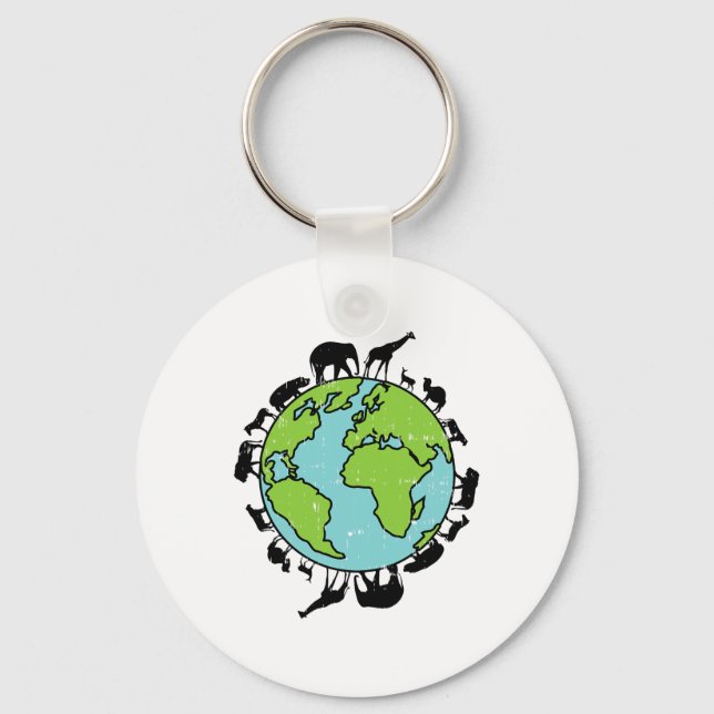 Earth Animals Wildlife Conservation Environmentali Key Ring (Front)
