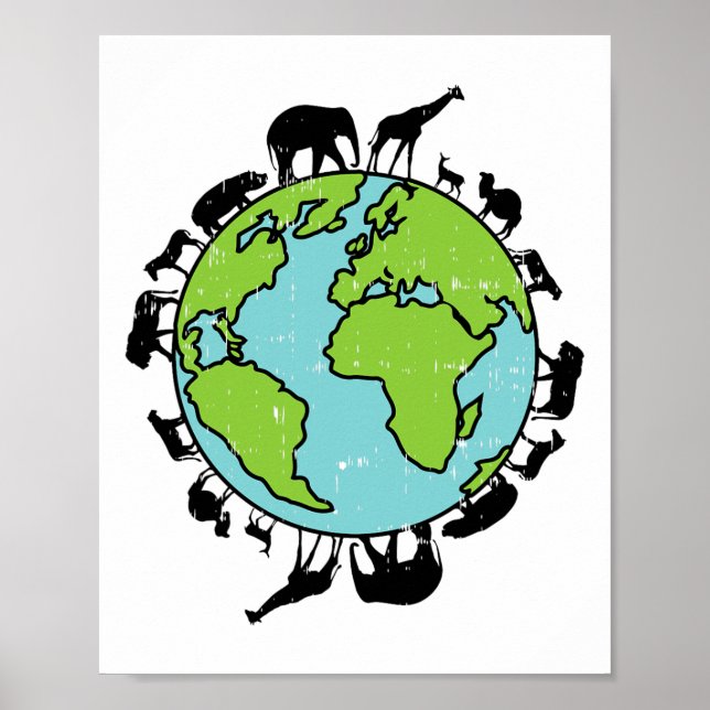 Earth Animals Wildlife Conservation Environmentali Poster (Front)