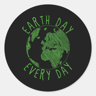 Earth Anniversary Environmental Awareness Earth Da Classic Round Sticker