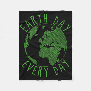 Earth Anniversary Environmental Awareness Earth Da Fleece Blanket