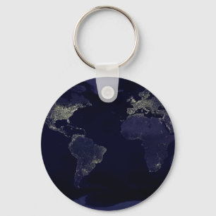 Earth at Night Key Ring