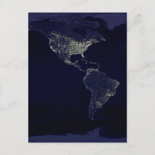 Earth at Night Postcard