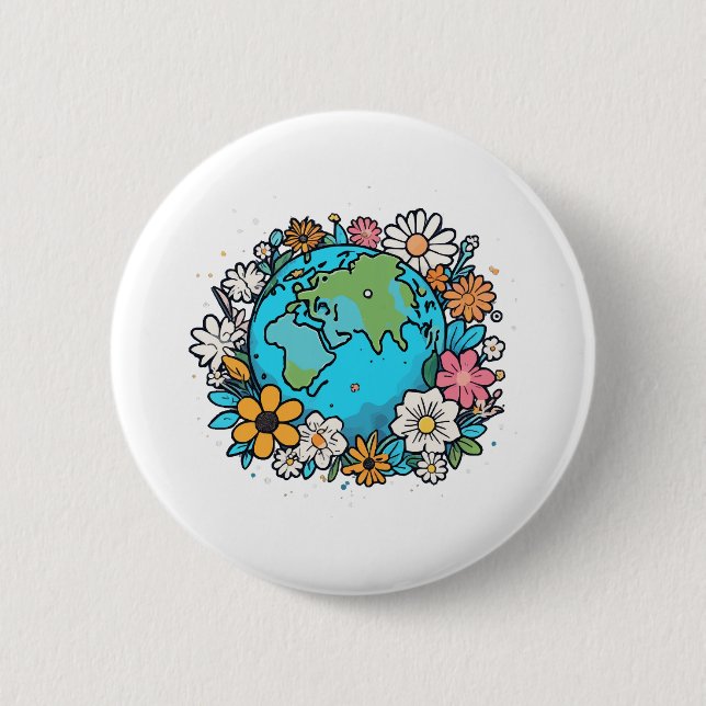 Earth Beauty 6 Cm Round Badge (Front)