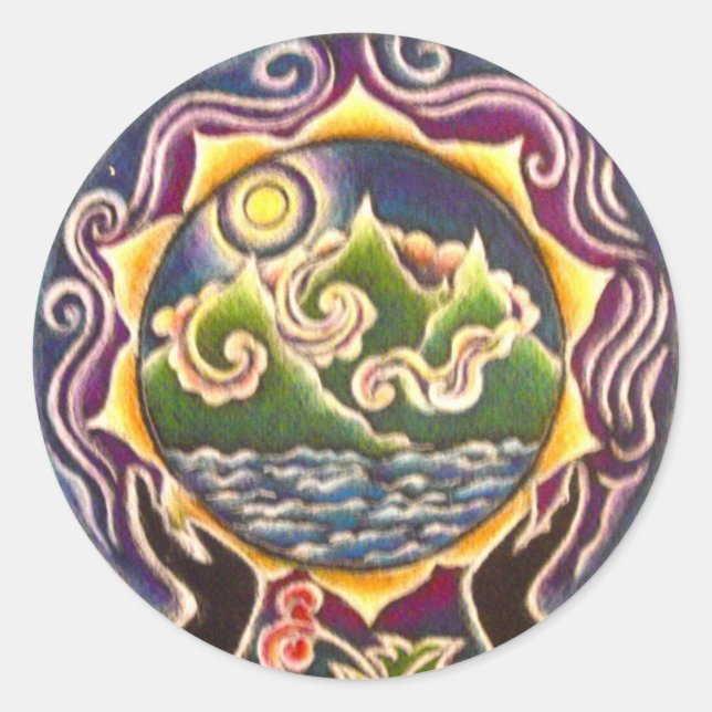Earth Blessing Mandala Sticker (Front)