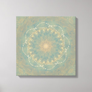 Earth Bloom Mandala – Textured Geometric Art Canvas Print