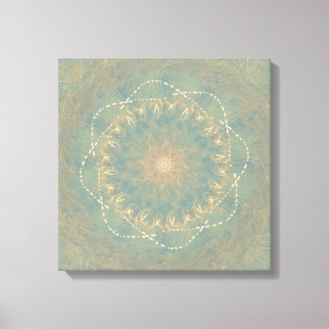 Earth Bloom Mandala – Textured Geometric Art Canvas Print (Front)